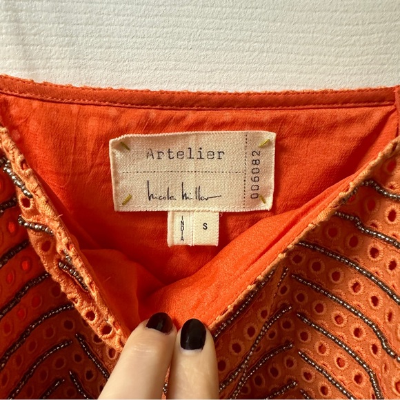 Artelier Nicole Miller Beaded Fringe Mini Dress - Picture 5 of 8